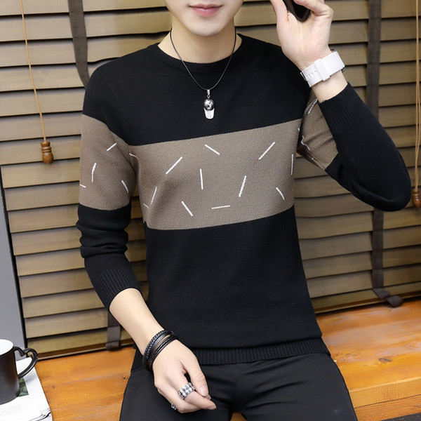 Κομψό ανδρικό χειμωνιάτικο πουλόβερ με λαιμόκοψη Ο