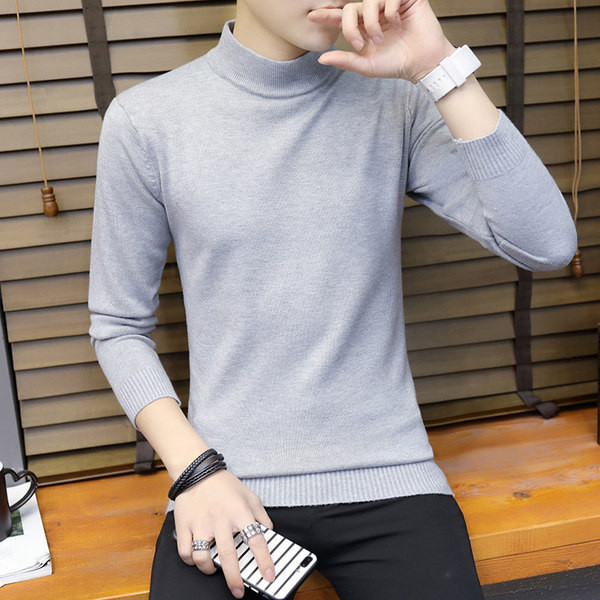 Vienkrāsains vīriešu pieguļoša modeļa džemperis ar polo apkakli