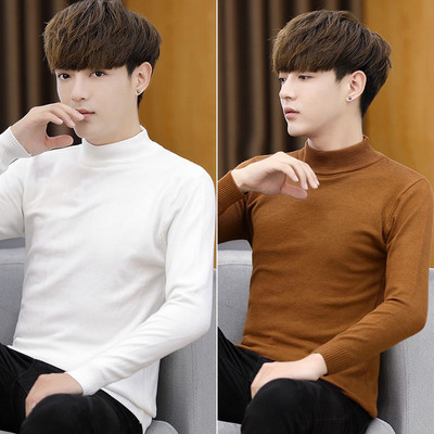 Rudens vīriešu džemperis ar apkakli