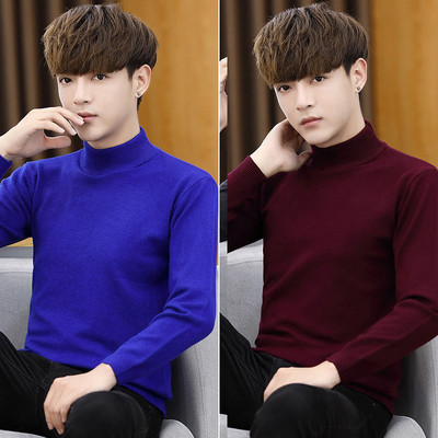 Rudens vīriešu džemperis ar apkakli