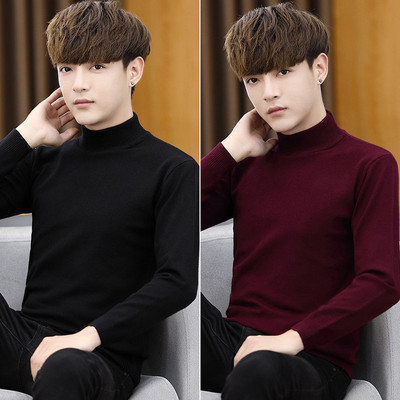 Rudens vīriešu džemperis ar apkakli