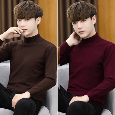 Rudens vīriešu džemperis ar apkakli