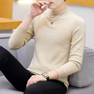 Pieguļošs vīriešu polo džemperis ar kakla izgriezumu