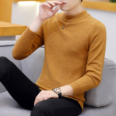 Pieguļošs vīriešu polo džemperis ar kakla izgriezumu