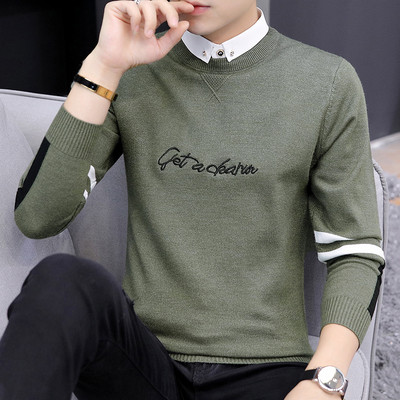 Ανδρικό πουλόβερ φθινοπώρου-χειμώνα με επιγραφή