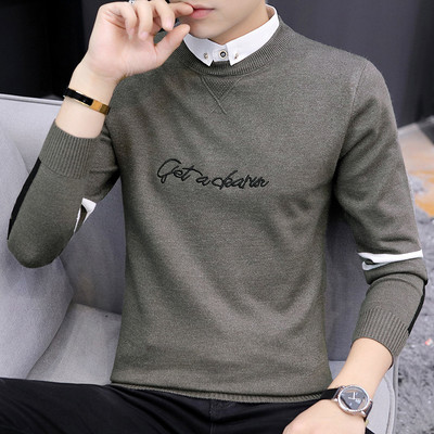 Ανδρικό πουλόβερ φθινοπώρου-χειμώνα με επιγραφή