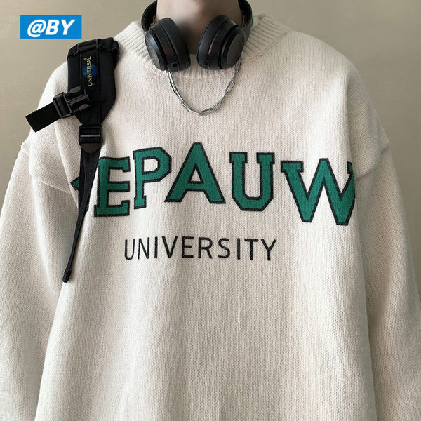 Ανδρικό πουλόβερ με στάμπα