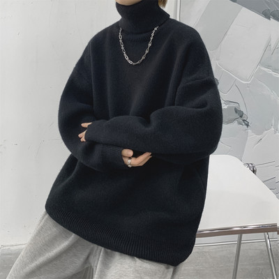 Ανδρικό μονόχρωμο πουλόβερ με γιακά Polo