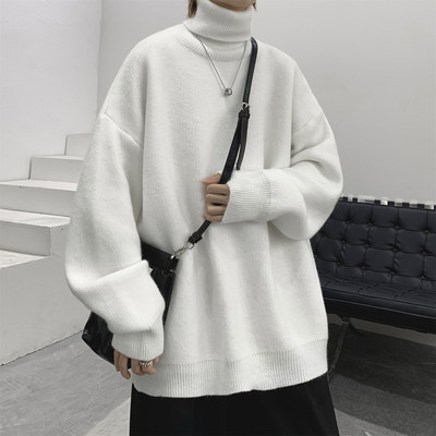 Ανδρικό μονόχρωμο πουλόβερ με γιακά Polo