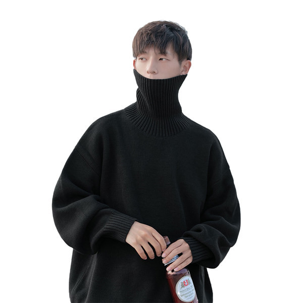 Vīriešu vienkrāsains džemperis ar polo apkakli