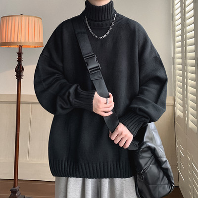 Široki muški pulover s polo ovratnikom