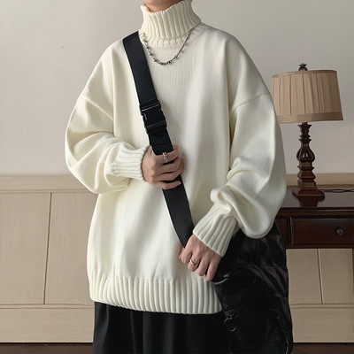 Široki muški pulover s polo ovratnikom