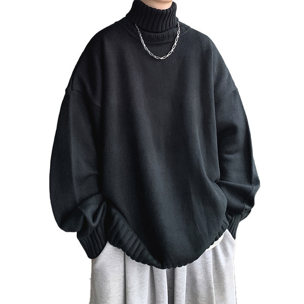 Široki muški pulover s polo ovratnikom