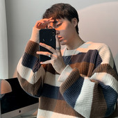 Vīriešu svītraina džempera plats raksts