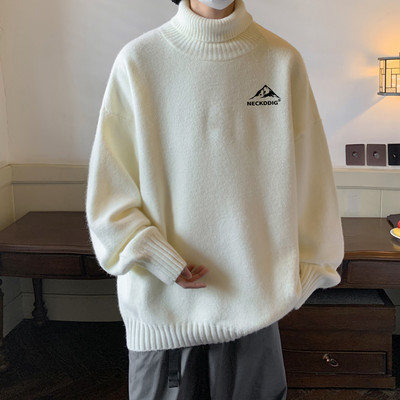 Ανδρικό φαρδύ πουλόβερ μοντέλο με γιακά πόλο