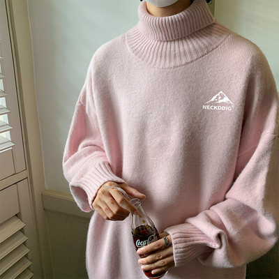 Ανδρικό φαρδύ πουλόβερ μοντέλο με γιακά πόλο