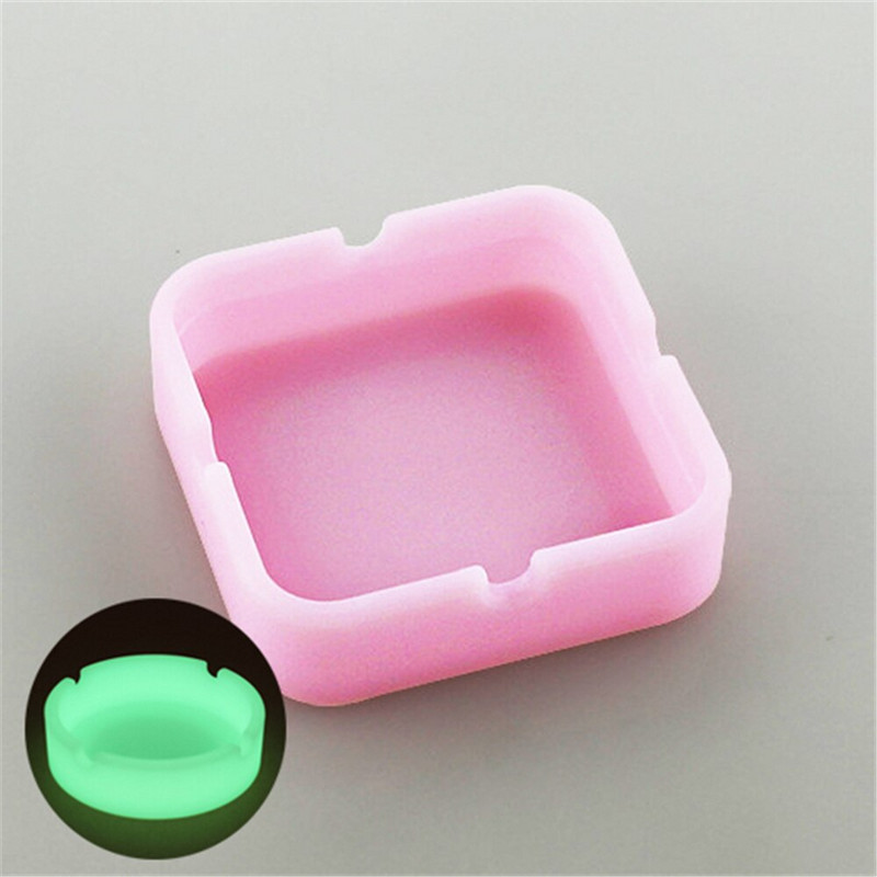 Tumsā kvēlojošs Silikona pelnu trauks Pārnēsājams apaļš cigarešu pelnu paliktņa turētājs, salokāms, videi draudzīgs, mīksts Cenicero Luminous