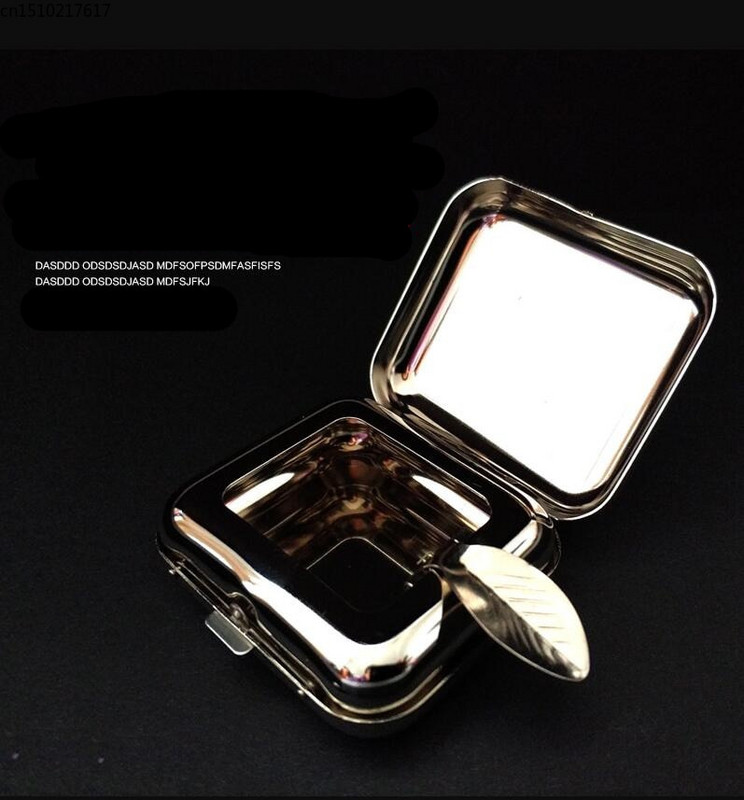 Jaunums Smallsweet nerūsējošā tērauda kvadrātveida kabatas pelnu trauks metāla pelnu trauks kabatas pelnu trauki ar vākiem Pārnēsājams pelnu trauks