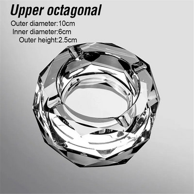 Krištolinio stiklo peleninė, nešiojama buitinė cigarų laikiklis Peleninė Kūrybinis biuro stalas Svetainės apdaila Rūkymo priedai