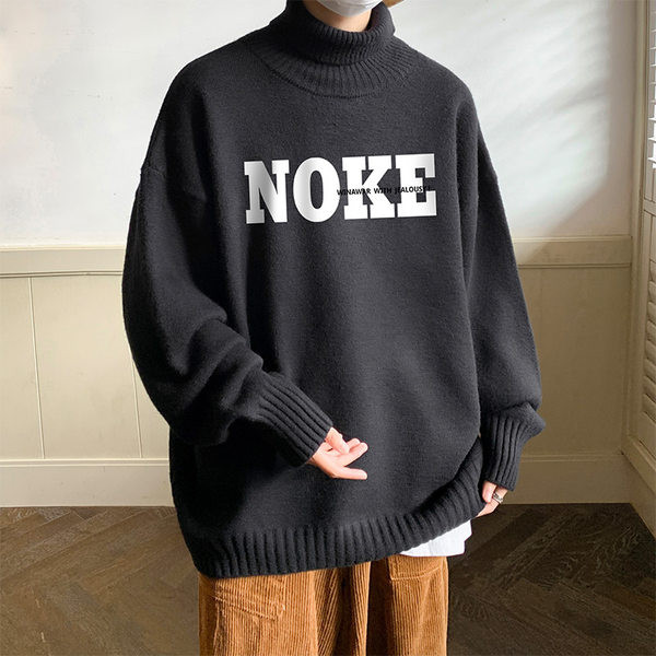 Ziemas vīriešu džemperis ar polo apkakli un uzrakstu