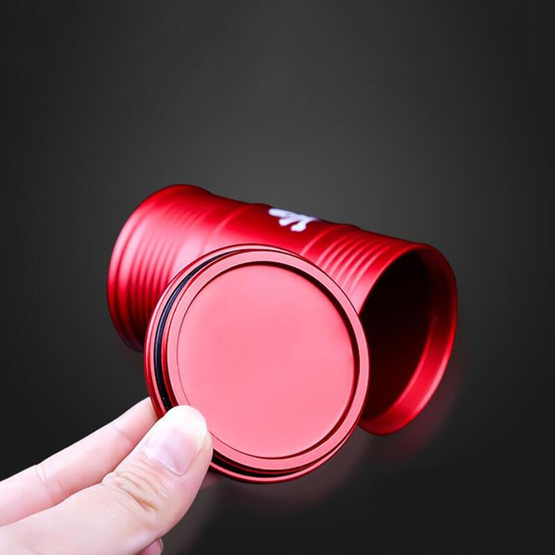 Τασάκι αυτοκινήτου από κράμα αλουμινίου με περιστρεφόμενο καπάκι υψηλής επιβράδυνσης φλόγας φορητό κύπελλο τσιγάρων, βολικό εσωτερικό στυλ κονσέρβας χωρίς καπνό