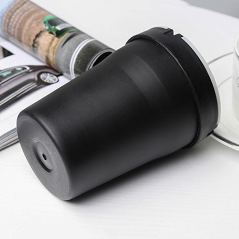 Kvēlojošs nakts gaismas auto pelnu trauks, automātiskais cigarešu pelnu turētājs automašīnas aksesuāri (melns)