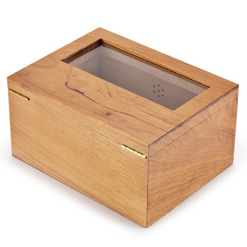 Хумидор за пури XIFEI с влагомер, овлажнител, 2 чекмеджета, преносима кутия за хумидор от кедрово дърво, кутия за пури, подходяща за 25-50 шкафа за пури