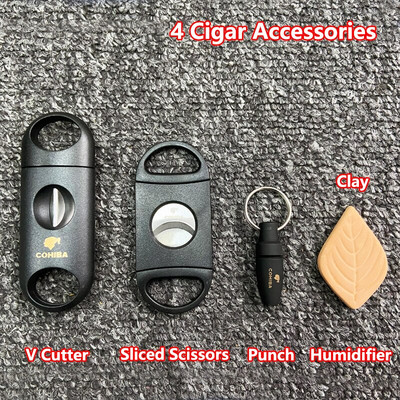 3 sigarikomplekt Klassikaline tasku sigarilõikur V-lõikega terav roostevabast terasest tera giljotiin-puncher lõikenoa tarvik