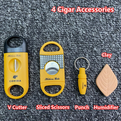 3 sigarikomplekt Klassikaline tasku sigarilõikur V-lõikega terav roostevabast terasest tera giljotiin-puncher lõikenoa tarvik