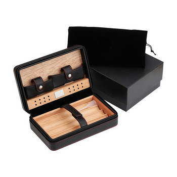 Кутия за овлажнител за пури GALINER Луксозна кедрова дървена кожа Комплект овлажнител за овлажнител за пътуване Подаръчна кутия (без нож за запалка)