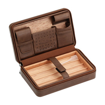 Кутия за овлажнител за пури GALINER Луксозна кедрова дървена кожа Комплект овлажнител за овлажнител за пътуване Подаръчна кутия (без нож за запалка)