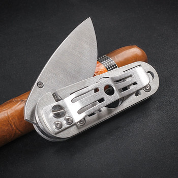 Δημιουργικός κόφτης πούρων τύπου μαχαιριού μαχαίρι από ανοξείδωτο ατσάλι, φορητό ψαλίδι πούρου, αξεσουάρ καπνίσματος πόρπη κρεμαστή ζώνη