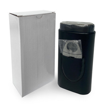 Υψηλής ποιότητας 3-Finger Humidors Φορητό Κουτί πούρων Καφέ Δερμάτινη θήκη για πούρο με κόφτη πούρων