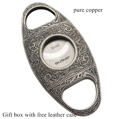 Αξεσουάρ κοπής ψαλίδι για πούρα από καθαρό χαλκό με κουτί δώρου Διπλές λεπίδες Craving Pocket Μπρονζέ Πούρα Μαχαίρι κοπής