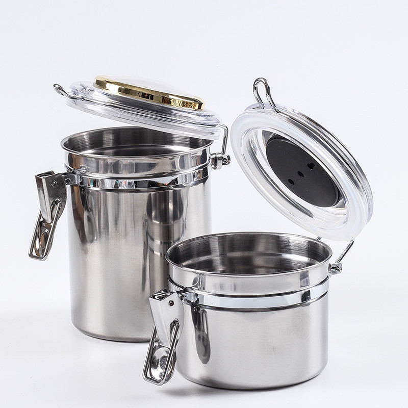 Tabako stiklainis cigarų drėkintuvas nerūdijančio plieno drėkinamasis konteineris cigarų taobakui integruotas apvalus higrometras