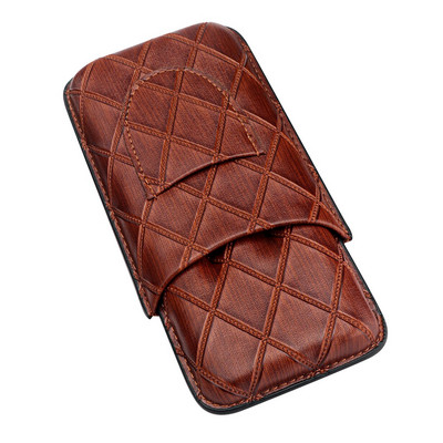 Xifei PU 3 lizdų cigarų dėklų rinkinys, nešiojamasis drėkinamasis dėžutė su nerūdijančio plieno pjaustytuvu, kelioniniais rūkymo cigarečių laikymo priedais