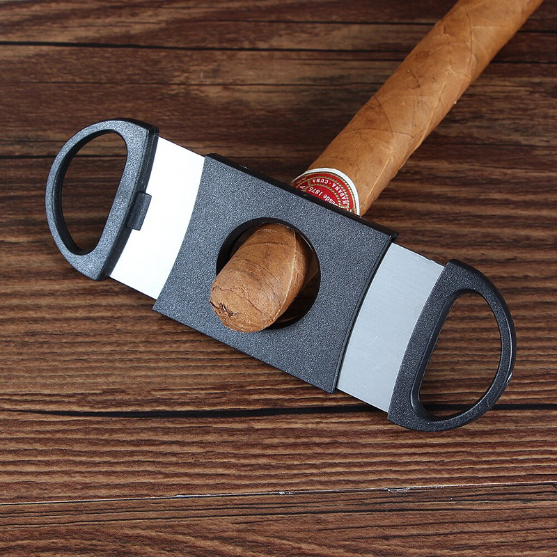 Kuum müük Tarvikud Metallist V-kujulise teraga plastist sigarilõikur Luksuslik