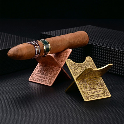 CIGARLOONG cigarų stovas nerūdijančio plieno patvarus sulankstomas raižytas nešiojamas cigarų prietaisas cigarečių kelionių laikiklis