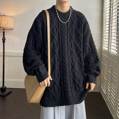 Ανδρικό πουλόβερ με ανάγλυφη πλέξη