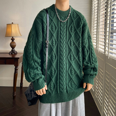 Ανδρικό πουλόβερ με ανάγλυφη πλέξη