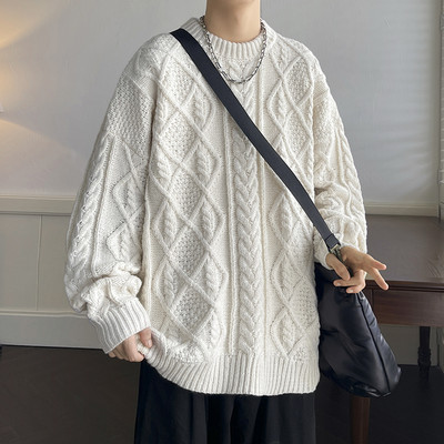 Ανδρικό πουλόβερ με ανάγλυφη πλέξη