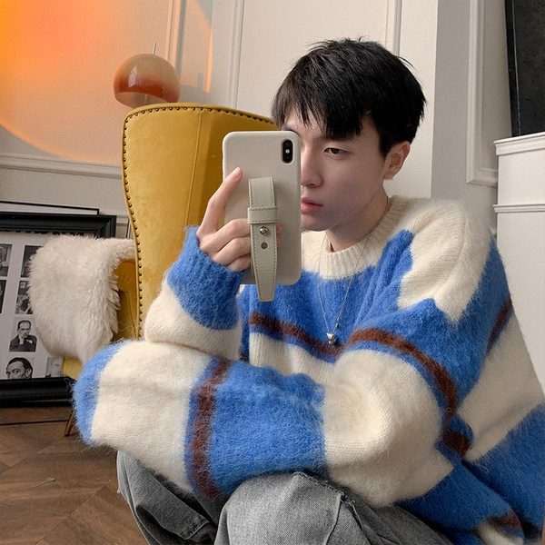 Vīriešu ziemas plīša džemperis