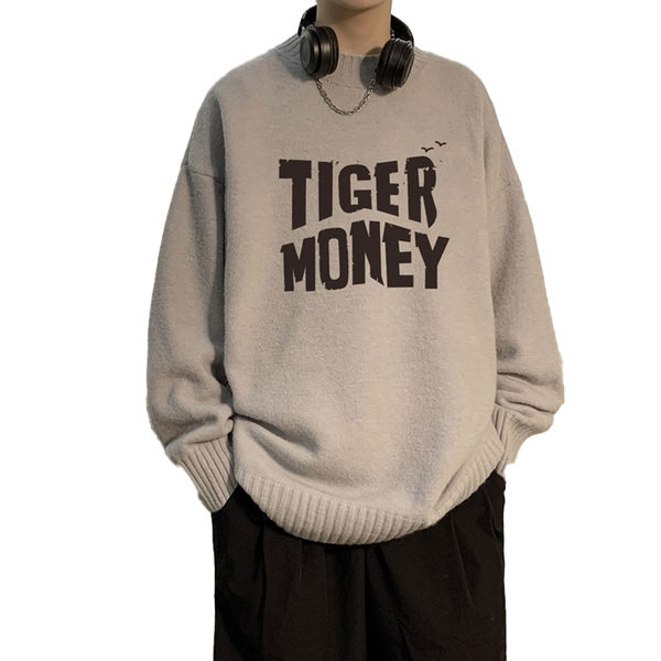 Vīriešu ikdienas džemperis ar uzrakstiem