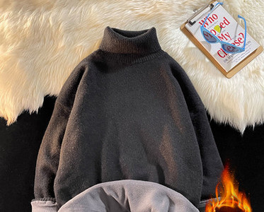 Μοντέρνο ανδρικό πουλόβερ με ψηλό γιακά πόλο