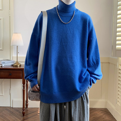 Μοντέρνο ανδρικό πουλόβερ με ψηλό γιακά πόλο