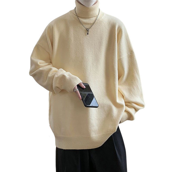 Μοντέρνο ανδρικό πουλόβερ με ψηλό γιακά πόλο