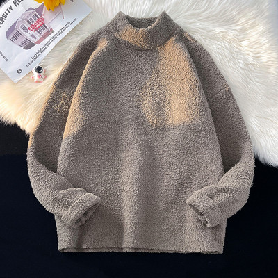 Ανδρικό πουλόβερ με χαμηλό γιακά πόλο