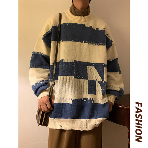 Δωρεάν μοτίβο ανδρικό πουλόβερ με επιγραφή σε πολλά χρώματα