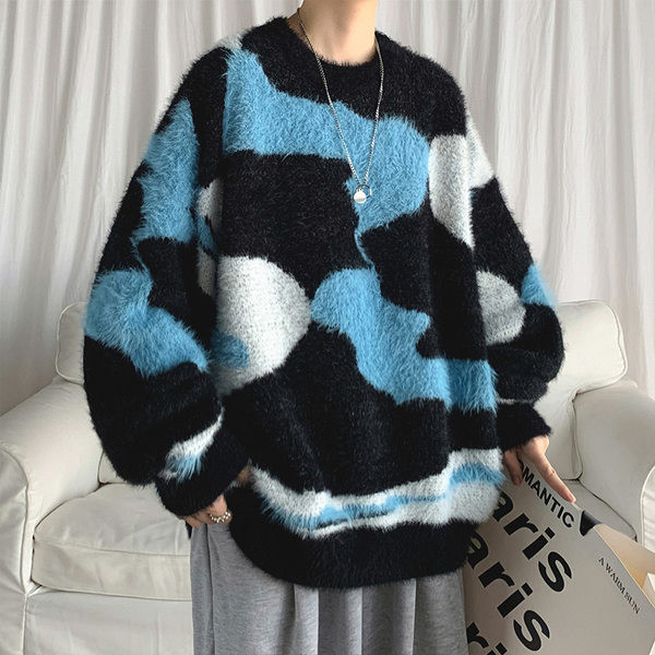 Ανδρικό χειμωνιάτικο πουλόβερ με οβάλ λαιμόκοψη και μακριά μανίκια