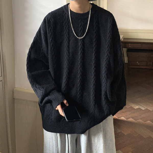 Ležeran muški pleteni džemper u tri boje